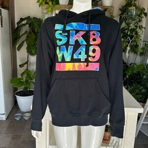 🐞Vintage West 49 60%cotton 40% polyester Y2K hoodie, multicolour n black youth L